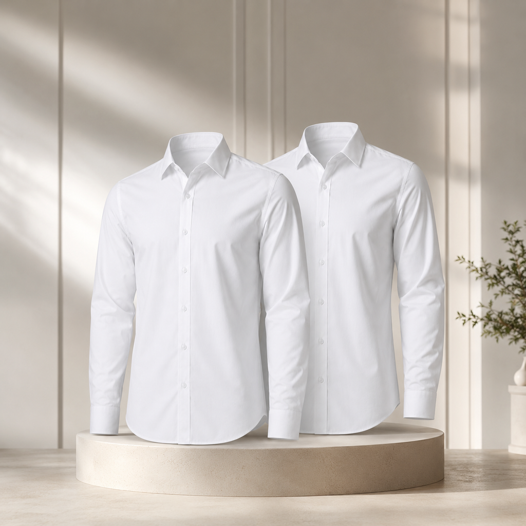 Premium White Shirt Combo Pack of 2