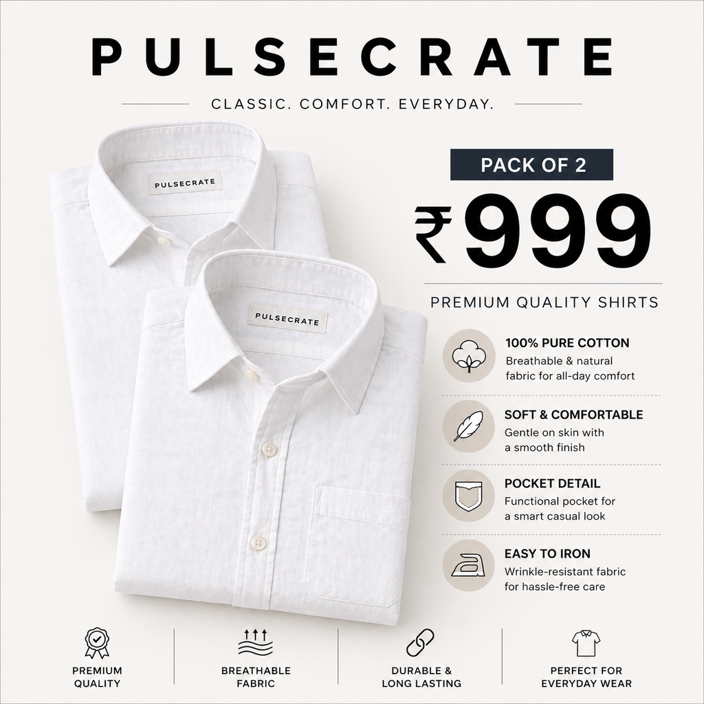 White Luxurious Cotton Shirt- Pack Of 2