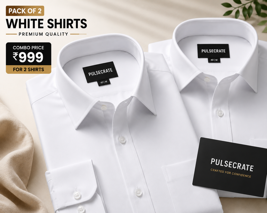 Premium White Cotton Shirt Pack of 2